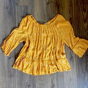 Yellow Off the Shoulder blouse